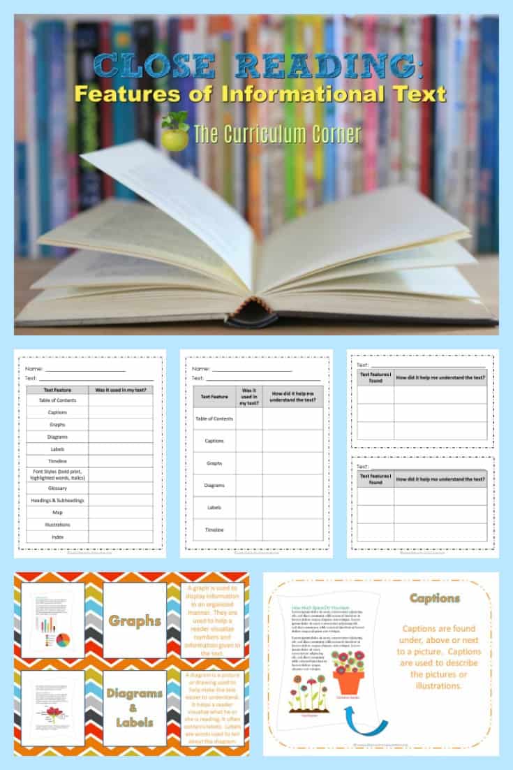 Close Reading: Using Text Features - The Curriculum Corner ...