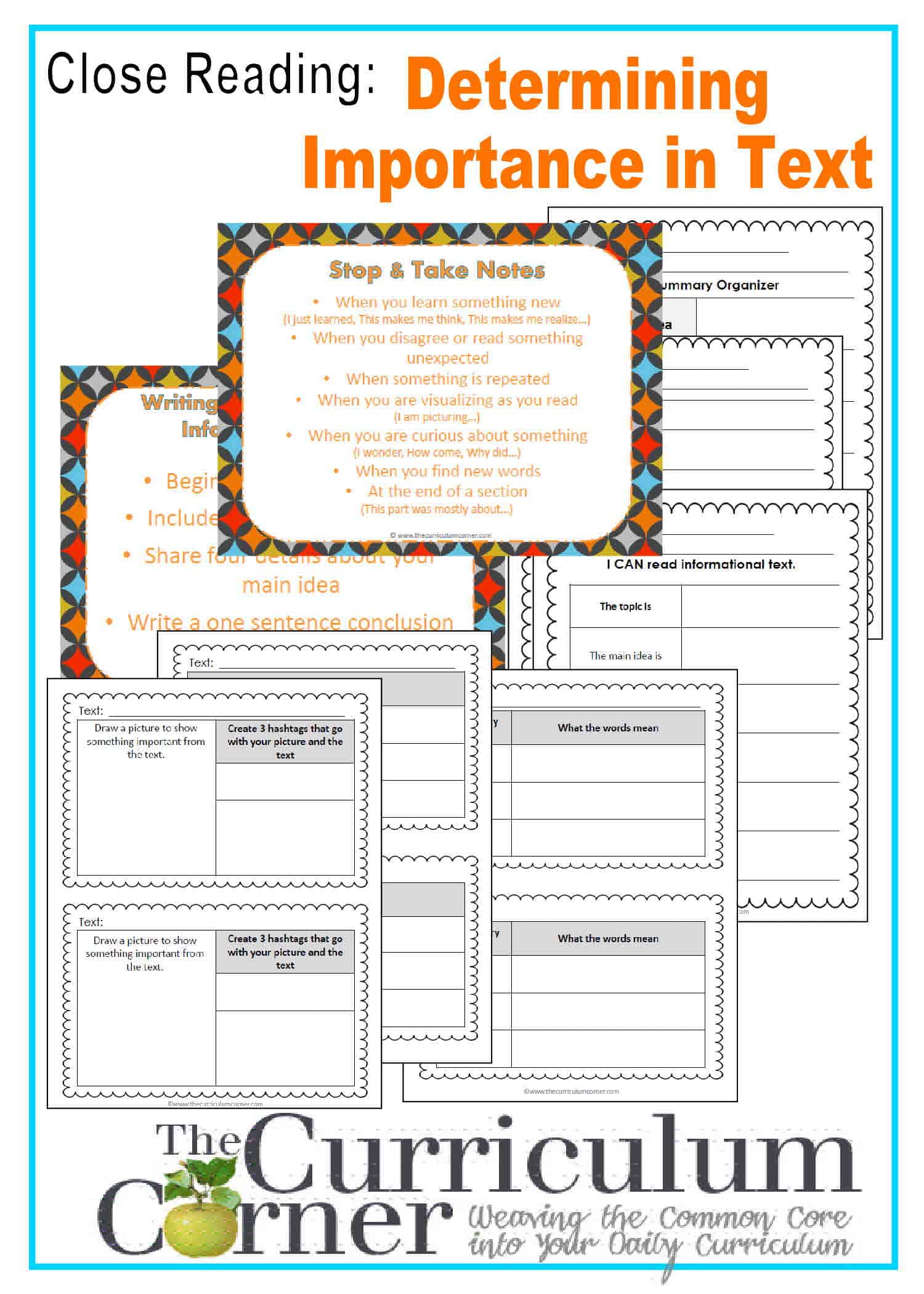 determining the thesis statement of a text is called as outlining