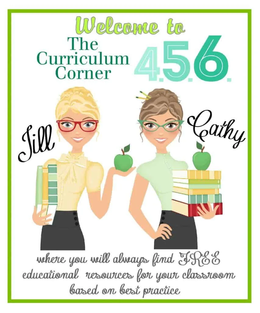 Welcome to The Curriculum Corner 456 where you will find FREE resources for your classroom based on best practice