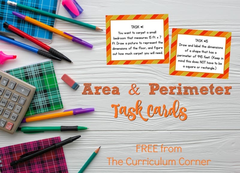 These free Area & Perimeter Task Cards are designed to provide geometry problem solving practice for your students.