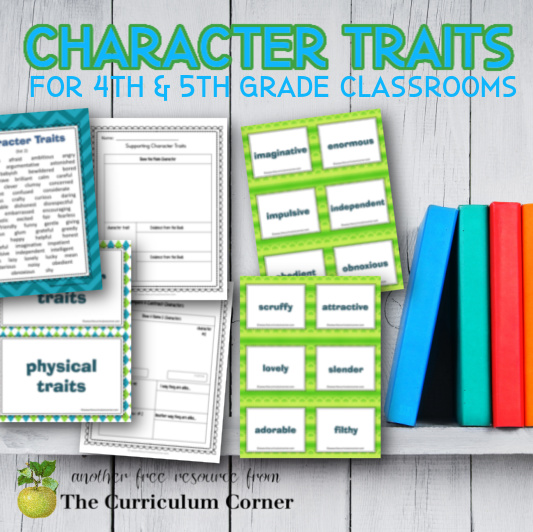 Identifying character traits worksheet