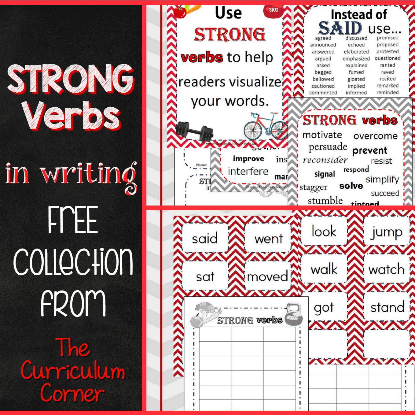 STRONG Verbs In Writing The Curriculum Corner 4 5 6