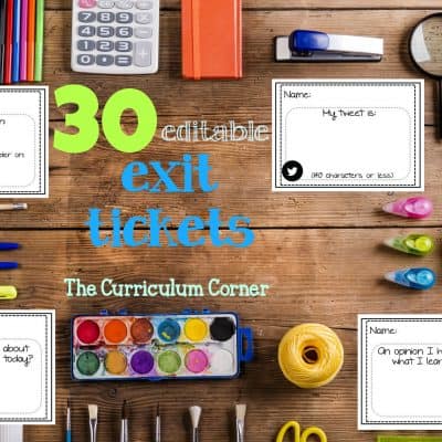 Editable Exit Tickets