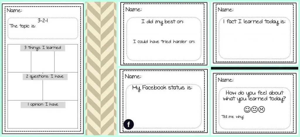 FREEBIE ALERT! 30 Editable Exit Tickets from The Curriculum Corner