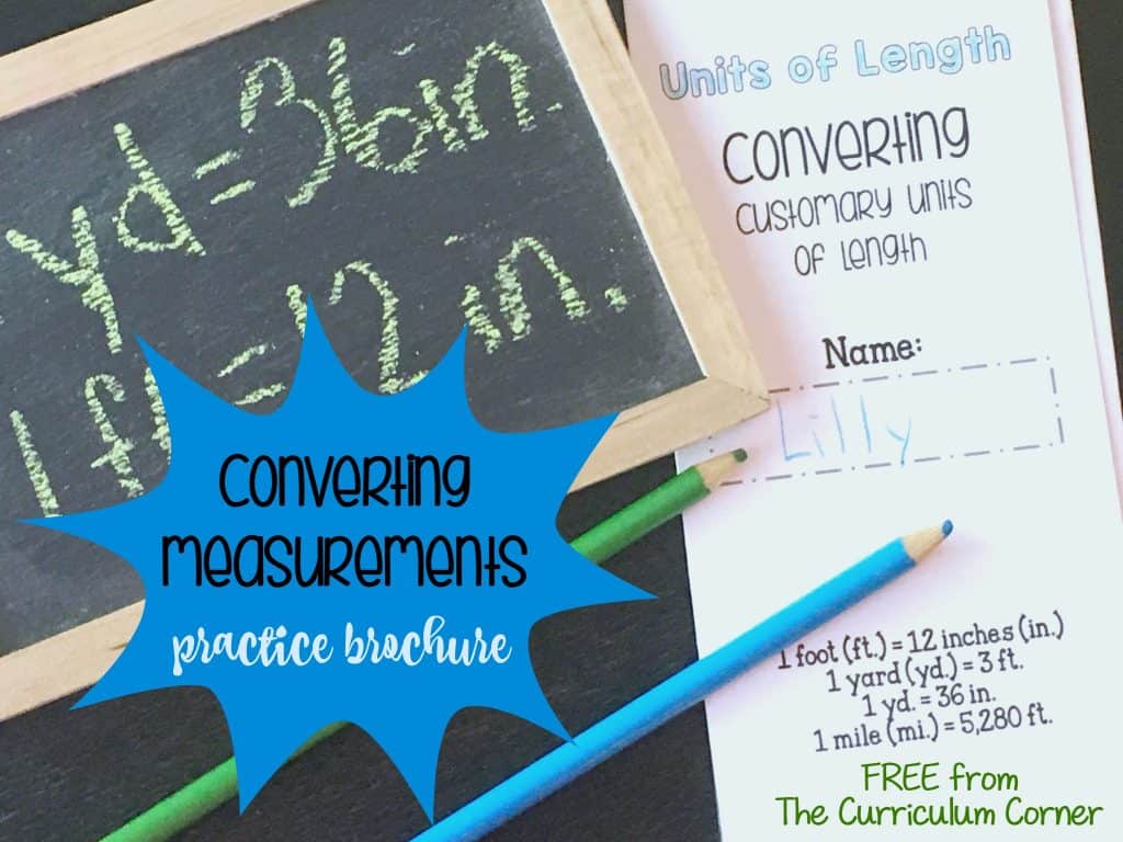 FREE! Converting Customary Units of Length Math Practice Brochure from The Curriculum Corner