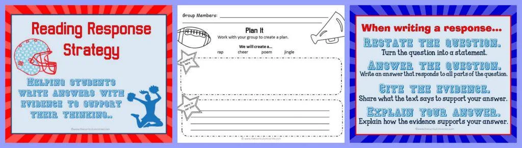 FREEBIE Reading Response Strategy Collection from The Curriculum Corner | Siting sources | Providing evidence 