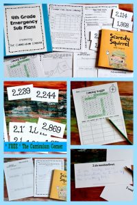 4th Grade Sub Plans - Set 2 - The Curriculum Corner 4-5-6