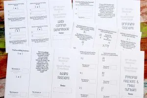FREEBIE Fraction Practice Brochures