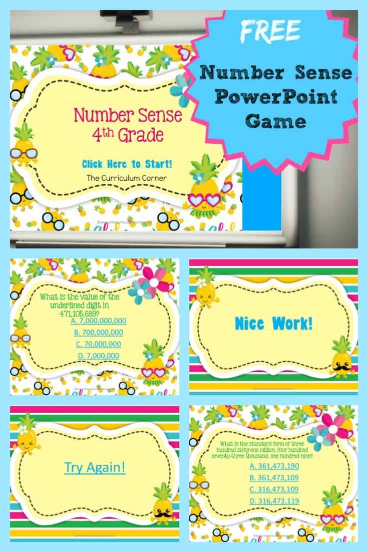 4th Grade Number Sense PowerPoint Game - The Curriculum Corner 4-5-6