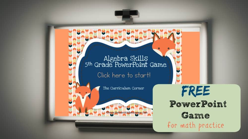 FREE 5th Grade Algebra Game for PowerPoint from The Curriculum Corner | Order of Operations