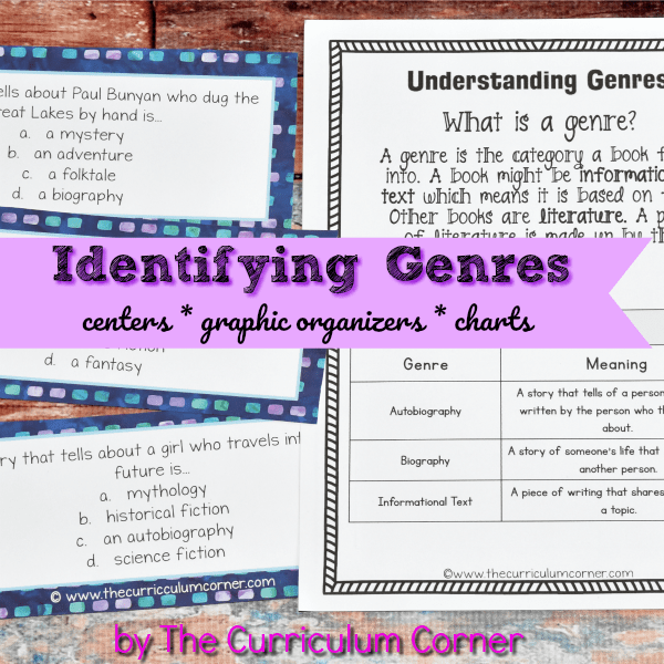 FREE Identifying Genres Collection from The Curriculum Corner