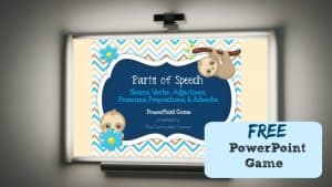 FREE Parts of Speech PowerPoint Game | The Curriculum Corner | Nouns, Verbs, Adjectives, Adverbs, Prepositions, Pronouns