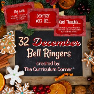 FREE December Bell Ringers Morning Welcome Prompts from The Curriculum Corner