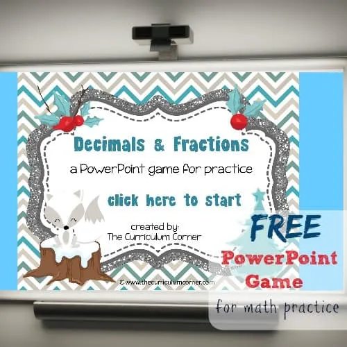 Decimals & Fractions Game for PowerPoint free from The Curriculum Corner 2