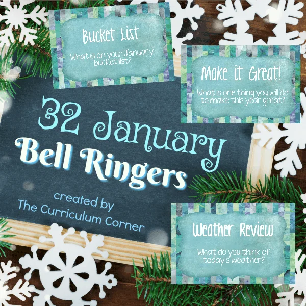 FREE January Bell Ringers from The Curriculum Corner