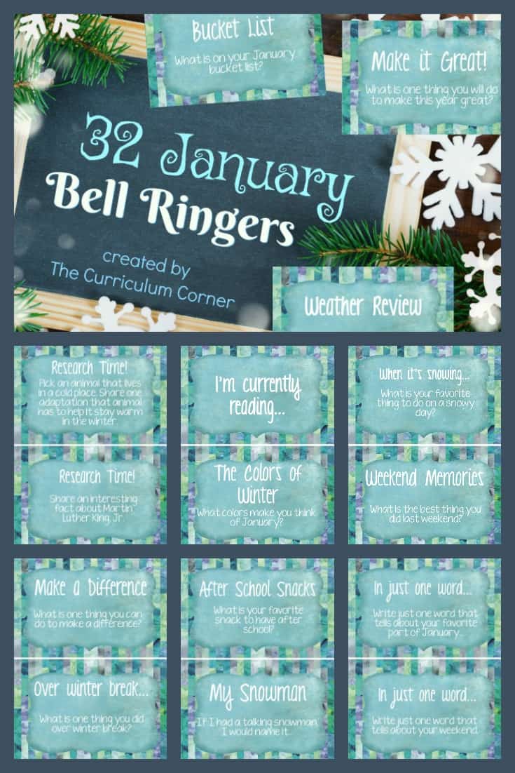 FREE January Bell Ringers from The Curriculum Corner 2