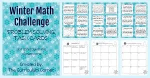 These challenging winter problem solving task cards are geared towards intermediate classrooms FREE from The Curriculum Corner.