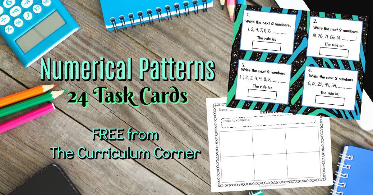 Patterns Task Cards - The Curriculum Corner 4-5-6