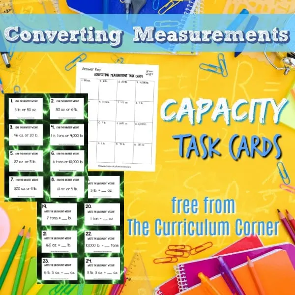 This collection of 32 converting capacity task cards will give your students practice with fifth grade math skills.