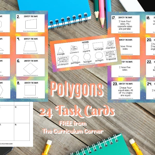 FREE Polygon Task Cards from The Curriculum Corner 2