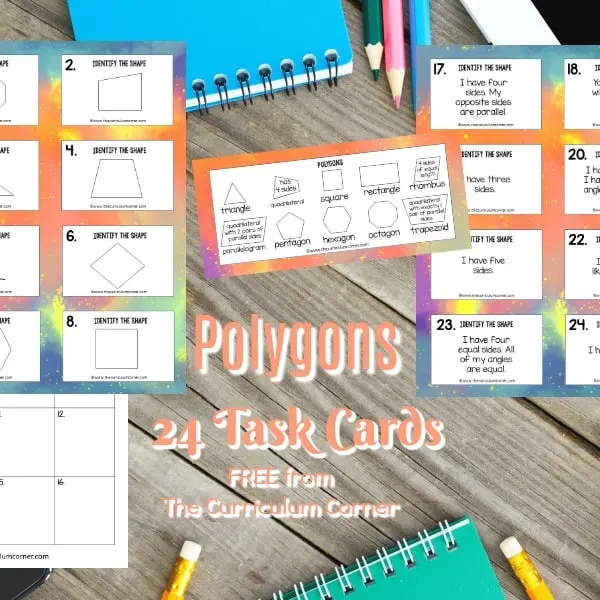 FREE Polygon Task Cards from The Curriculum Corner 2