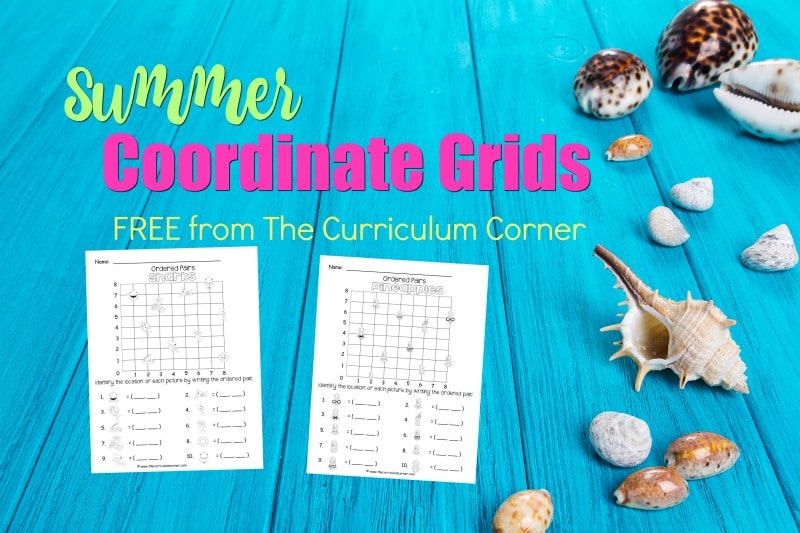 These summer ordered pairs have been created as an engaging, free printable math activity for your classroom (coordinate grids.)