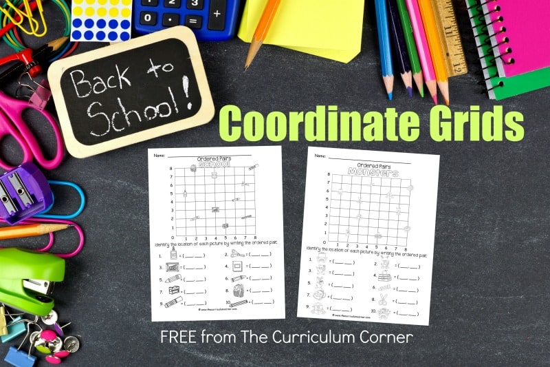 These back to school ordered pairs have been created as an engaging, free printable math activity for your classroom (coordinate grids.)