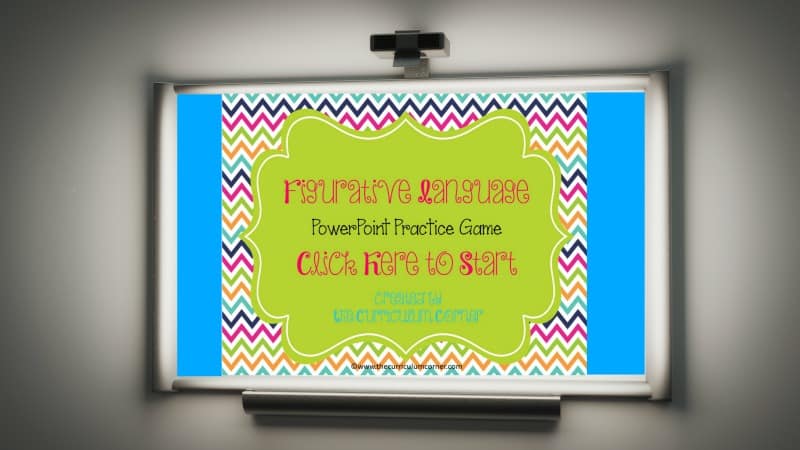 Students will practice identifying figurative language using this Figurative Language Game for PowerPoint created by The Curriculum Corner.