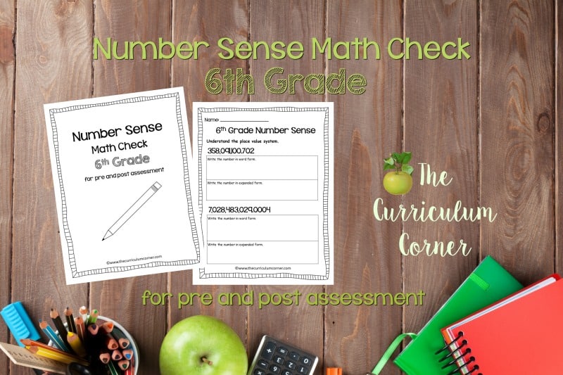 This 6th Grade Number Sense Math Check is designed to be a pre and post assessment for number sense standards in your math classroom.