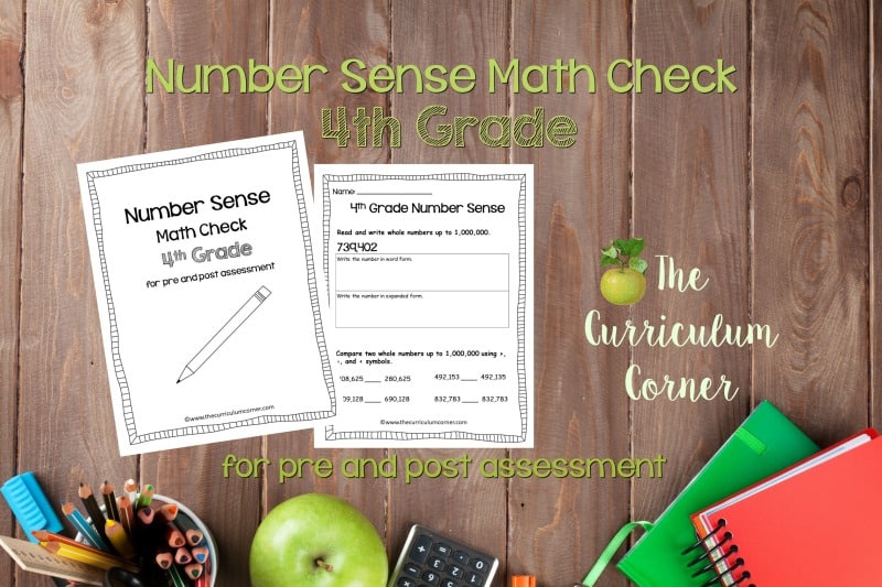 This 4th Grade Number Sense Math Check is designed to be a pre and post assessment for number sense standards in your math classroom.