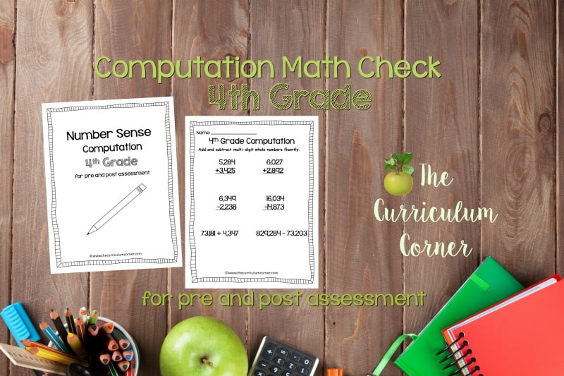 This 4th Grade Computation Math Check is designed to be a pre and post assessment for computation standards in your math classroom.