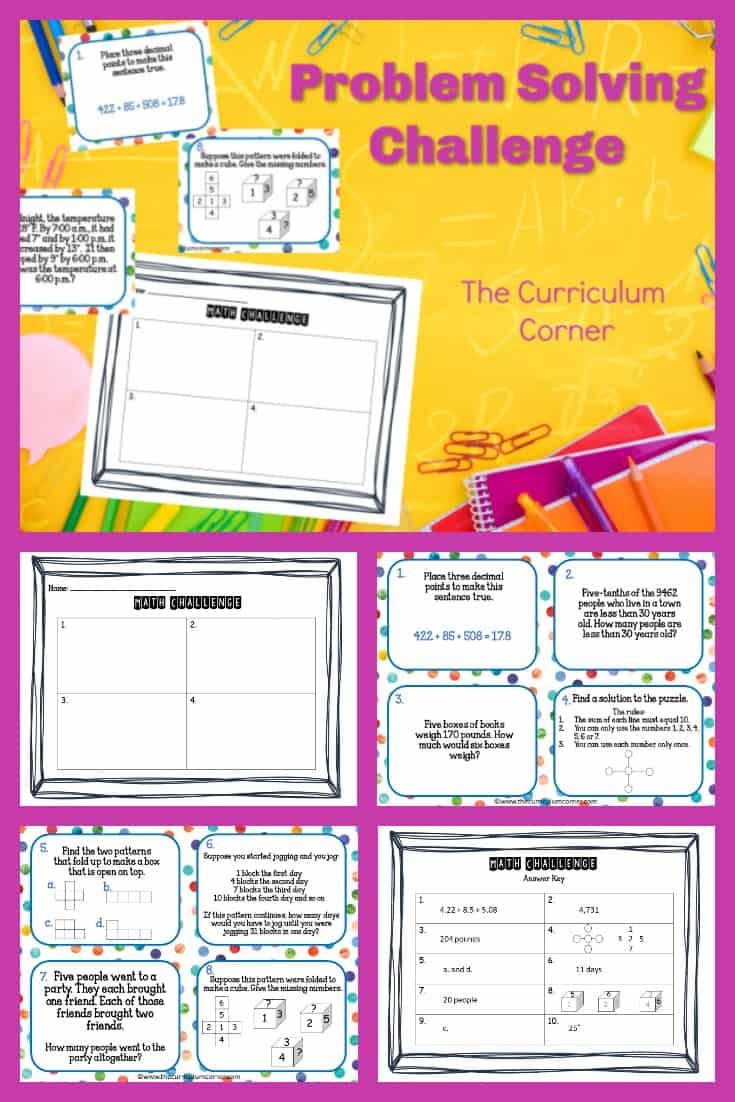 Challenge your mathematicians with this free problem solving challenge which contains ten word problems that will require a little extra thinking from your students.