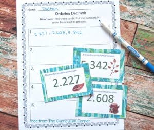Working with Decimals Cards & Activities - The Curriculum Corner 4-5-6