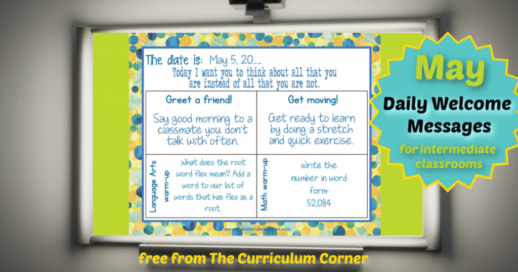 free daily welcome messages for intermediate students