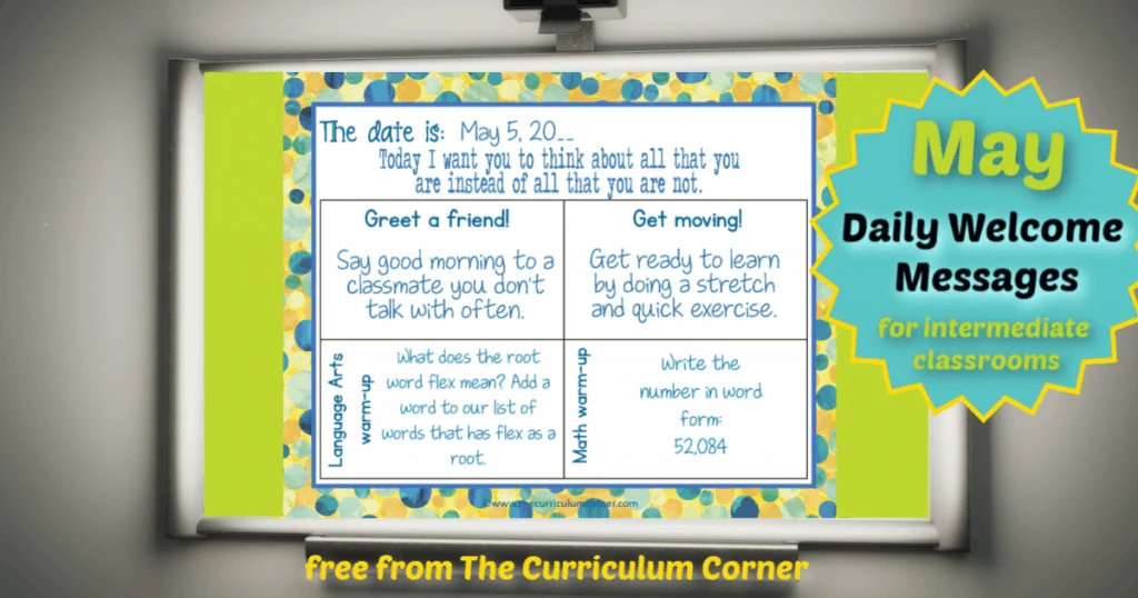 free daily welcome messages for intermediate students