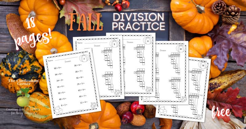 fall division practice pages