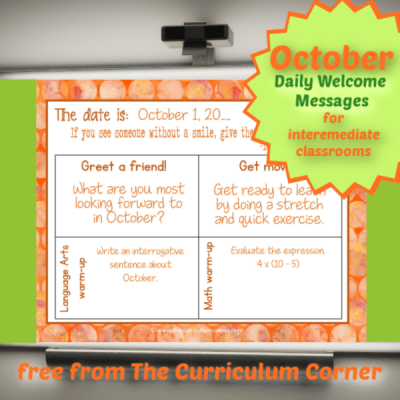 October Daily Welcome Messages