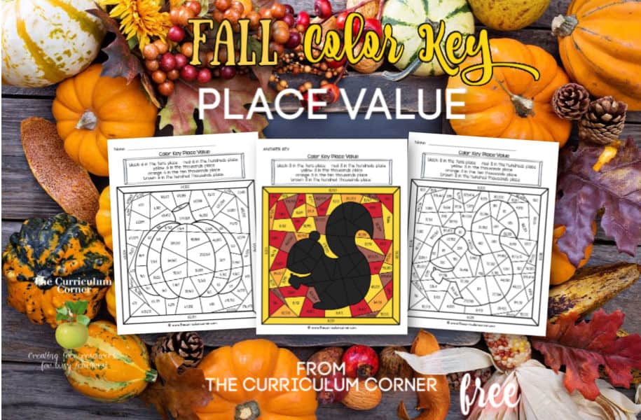 Fall Color Key Place Value