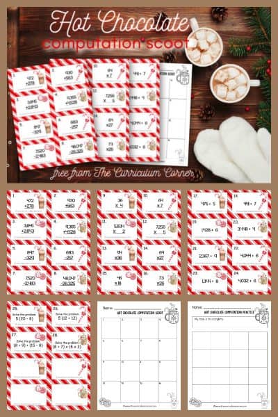 Hot Chocolate Computation Scoot - The Curriculum Corner 4-5-6