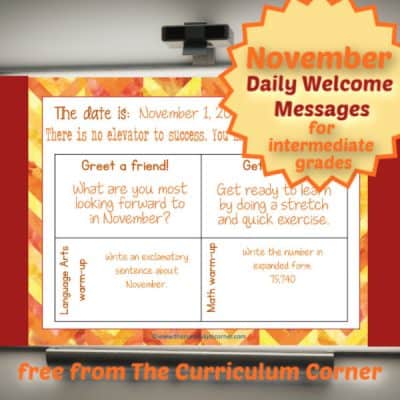 November Daily Welcome Messages