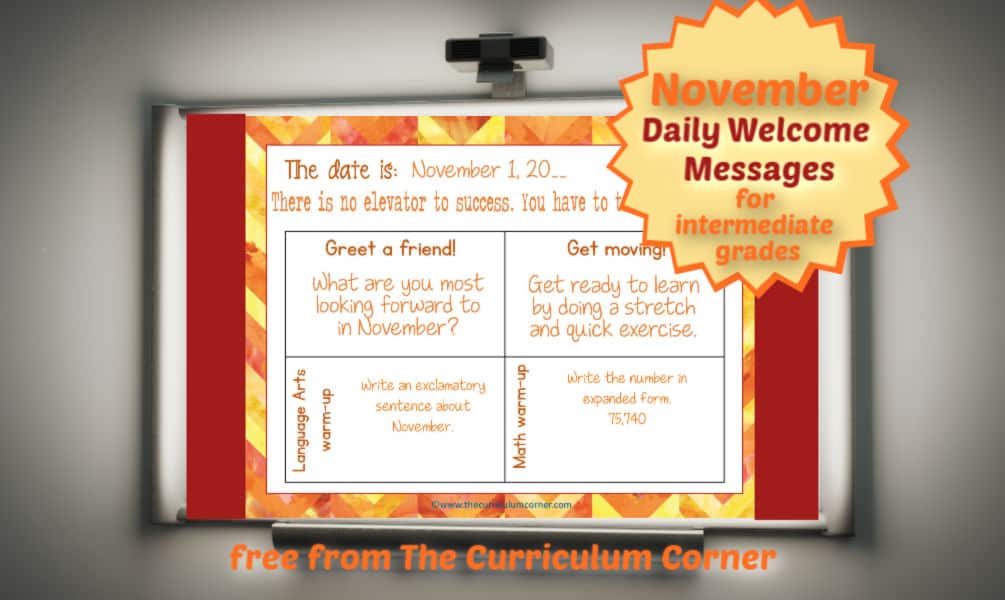 November Daily Welcome Messages