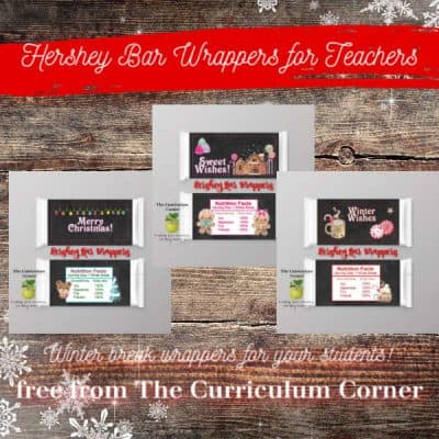 Winter Candy Wrappers for Teachers