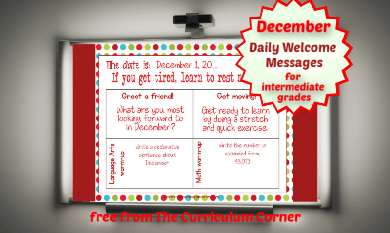 December Daily Welcome Messages