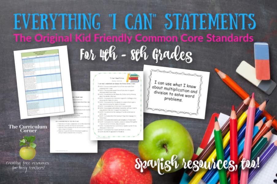 I Can Common Core Standards