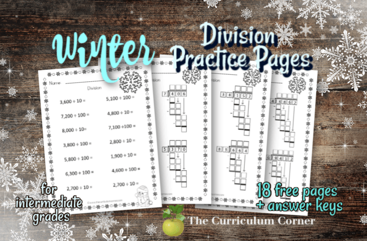 winter division worksheets