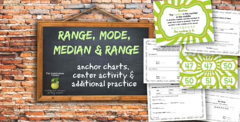 Range, Median, Mode & Mean