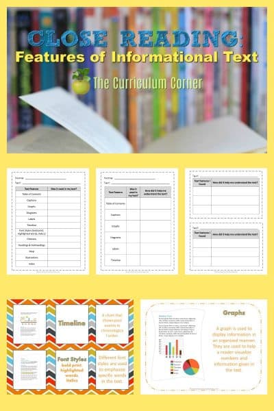 Close Reading: Using Text Features - The Curriculum Corner 4-5-6