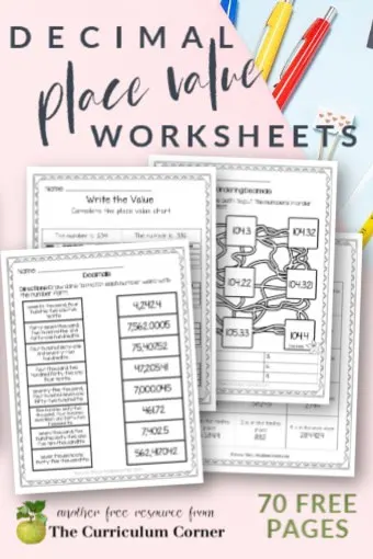 Decimal Place Value Worksheets