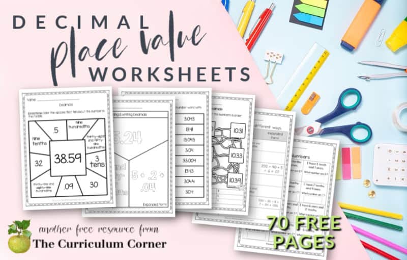 Decimal Place Value Worksheets