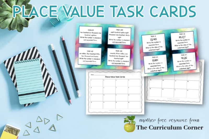 Free Place Value Task Cards for 4th and 5th Grades